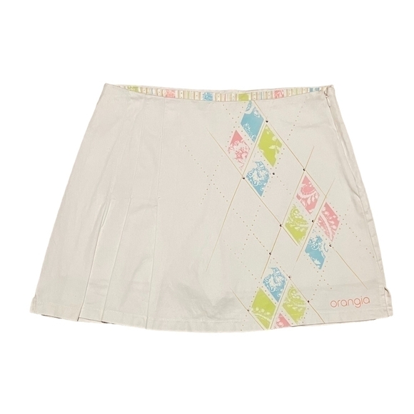 GOLF Skirt side pleated skort with argyle Light Khaki Size Small Shorts Skort - Picture 1 of 16